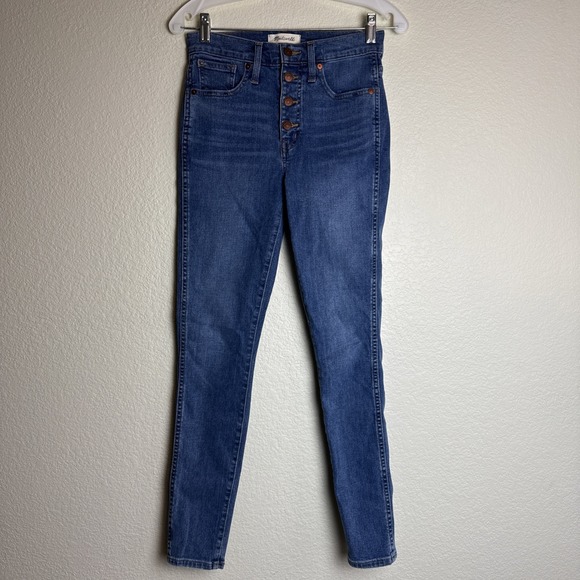 Madewell Denim - Madewell Jeans Womens 26 10" High-Rise Exposed Button Front Skinny Blue Tencel